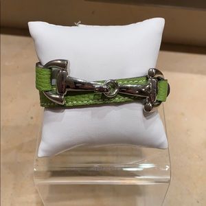 Sterling silver horsebit wrap bracelet